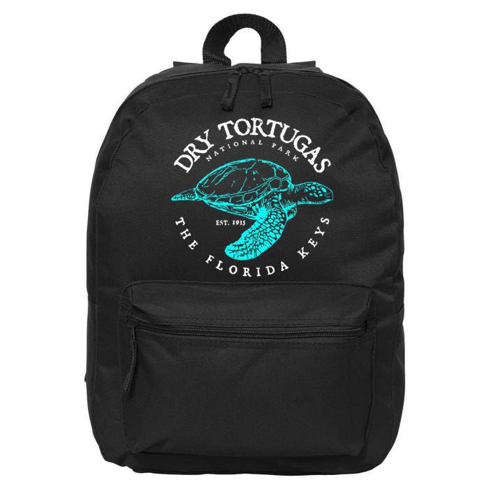 Dry Tortugas National Park Florida Keys Scuba Diving Turtle 16 in Basic Backpack