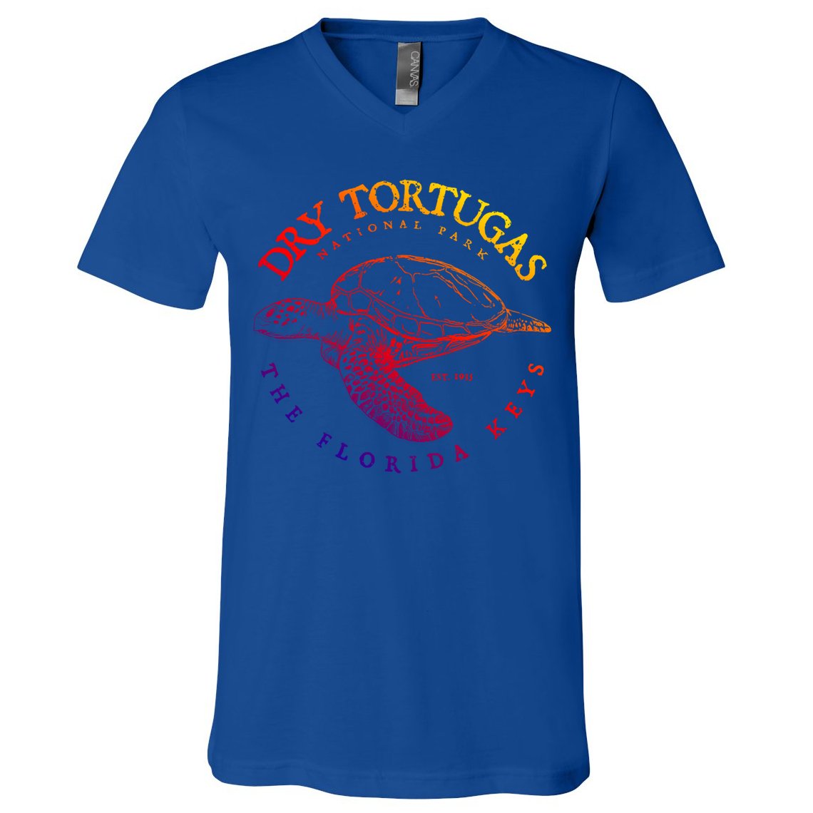 Dry Tortugas National Park Florida Keys Scuba Diving Turtle Cute Gift V-Neck T-Shirt