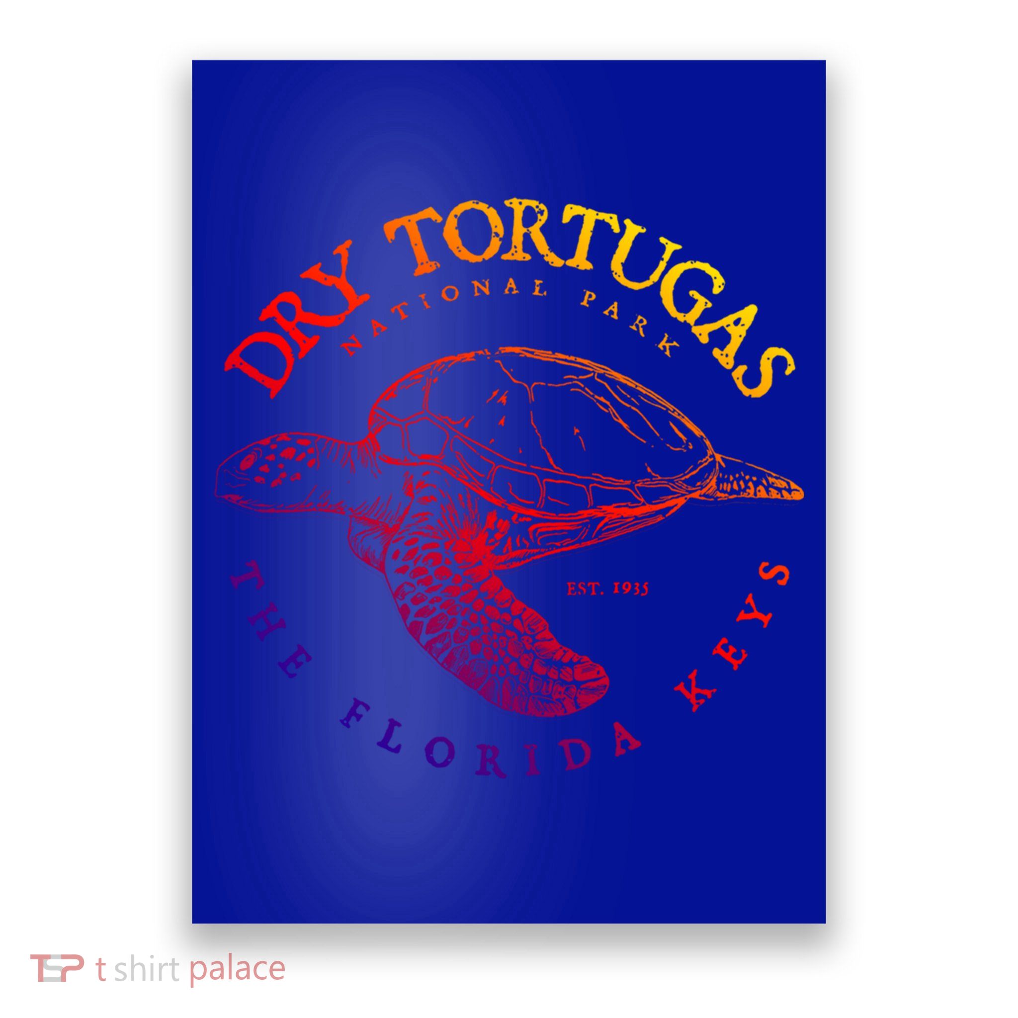 Dry Tortugas National Park Florida Keys Scuba Diving Turtle Cute Gift Poster