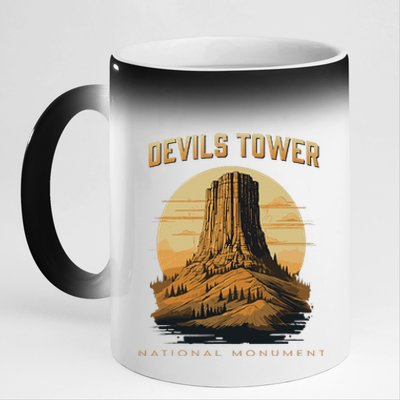 Devils Tower National Monument Wyoming 11oz Black Color Changing Mug