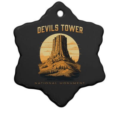 Devils Tower National Monument Wyoming Ceramic Star Ornament