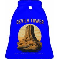 Devils Tower National Monument Wyoming Ceramic Bell Ornament