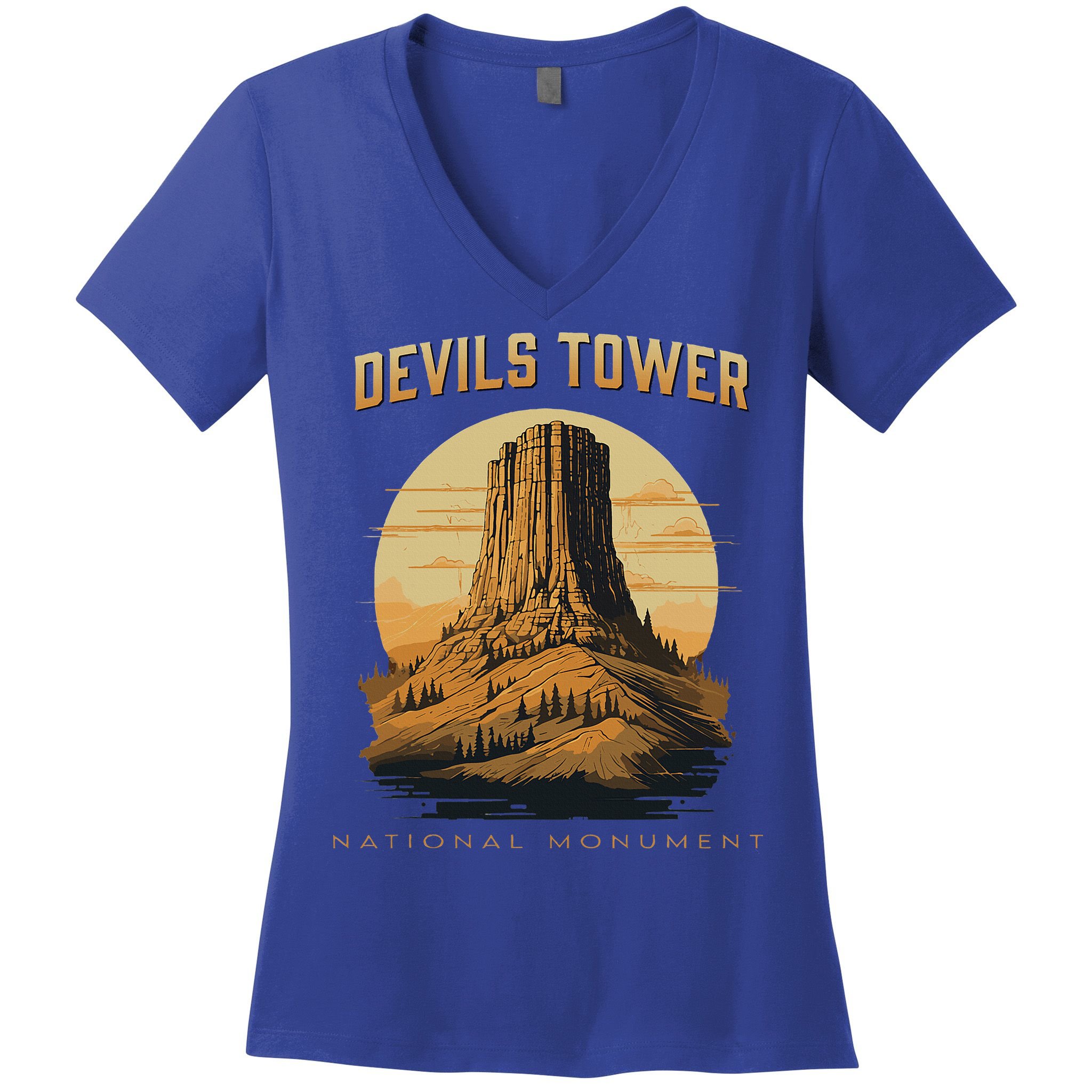 Devils Tower National Monument Wyoming Women's V-Neck T-Shirt