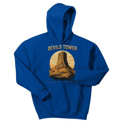 Devils Tower National Monument Wyoming Kids Hoodie