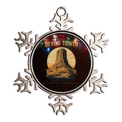 Devils Tower National Monument Wyoming Metallic Star Ornament