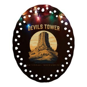 Devils Tower National Monument Wyoming Ceramic Oval Ornament