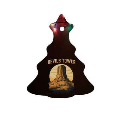 Devils Tower National Monument Wyoming Ceramic Tree Ornament