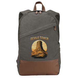 Devils Tower National Monument Wyoming Cotton Canvas Backpack