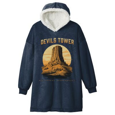 Devils Tower National Monument Wyoming Hooded Wearable Blanket