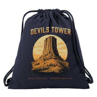 Devils Tower National Monument Wyoming Drawstring Bag