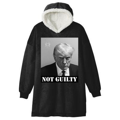 Donald Trump Not Guilty Mugshot Hooded Wearable Blanket