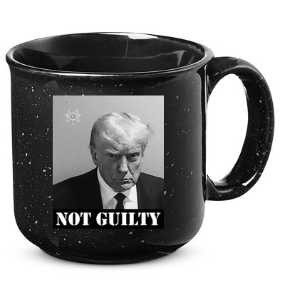 Donald Trump Not Guilty Mugshot 15oz Campfire Ceramic Mug