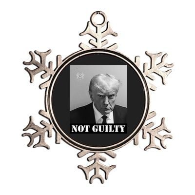 Donald Trump Not Guilty Mugshot Metallic Star Ornament