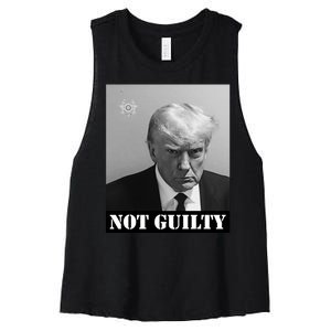 Donald Trump Not Guilty Mugshot Women's Racerback Cropped Tank