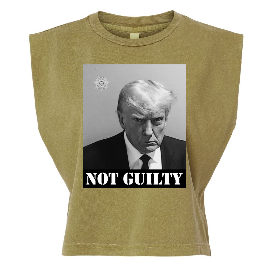 Donald Trump Not Guilty Mugshot Garment-Dyed Women's Muscle Tee