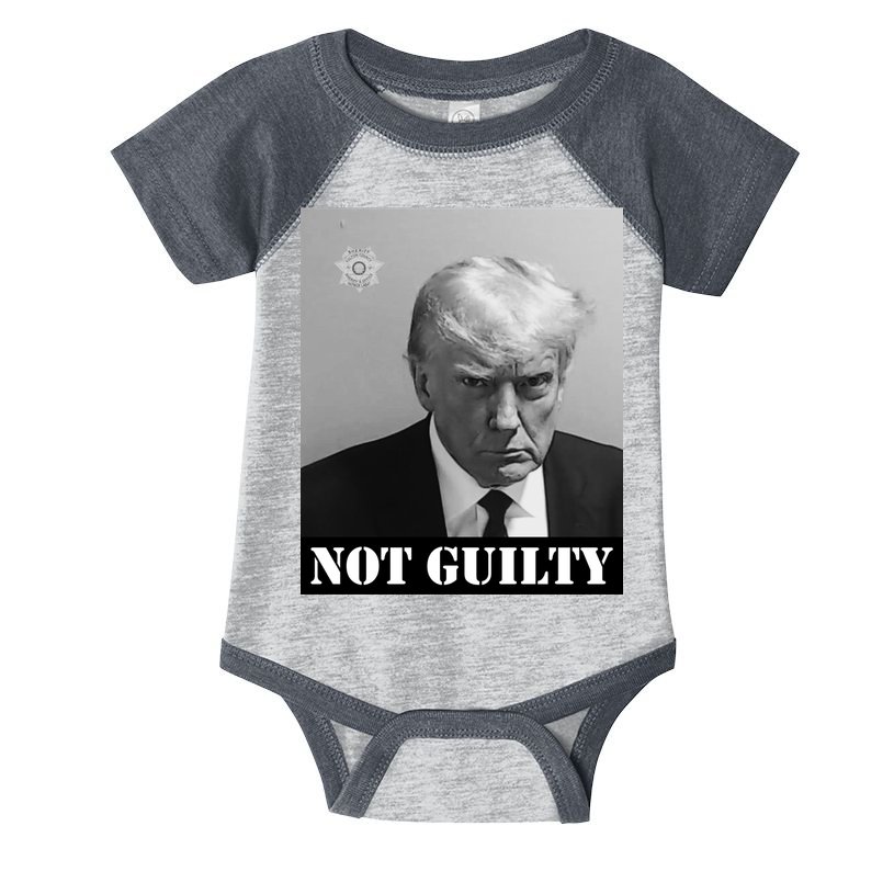 Donald Trump Not Guilty Mugshot Infant Baby Jersey Bodysuit
