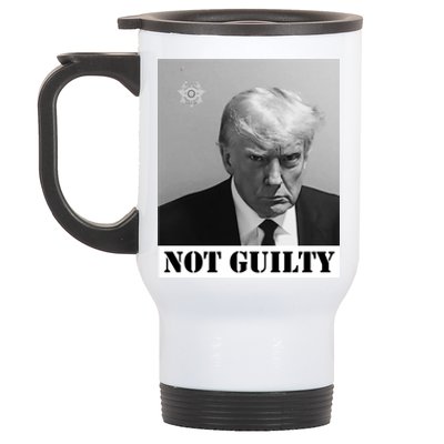 Donald Trump Not Guilty Mugshot Stainless Steel Travel Mug