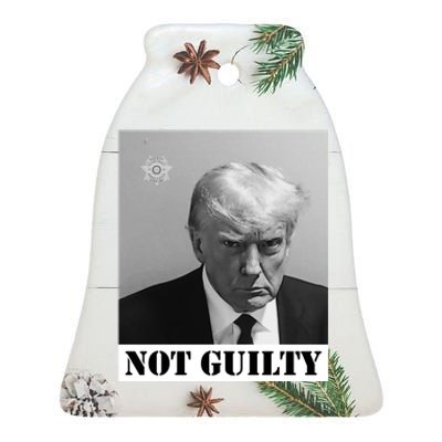 Donald Trump Not Guilty Mugshot Ceramic Bell Ornament