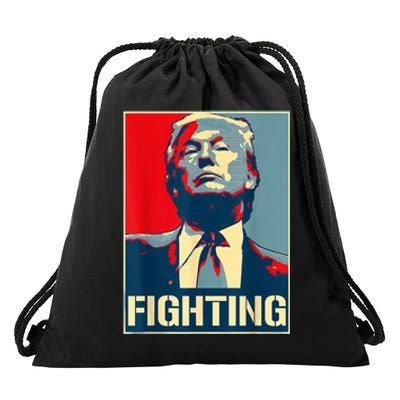 Donald Trump Never Stop Fighting To Save America Drawstring Bag