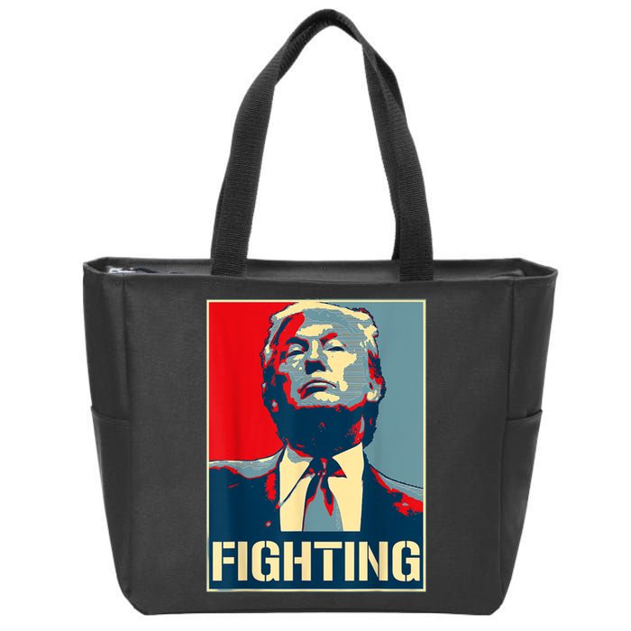 Donald Trump Never Stop Fighting To Save America Zip Tote Bag