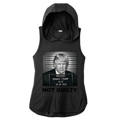 Donald Trump Not Guilty Free Trump Funny Pro Trump Suppor Ladies PosiCharge Tri-Blend Wicking Draft Hoodie Tank