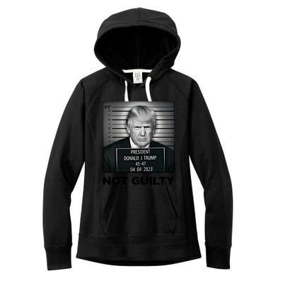 Donald Trump Not Guilty Free Trump Funny Pro Trump Suppor Women's Fleece Hoodie