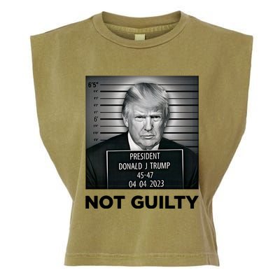 Donald Trump Not Guilty Free Trump Funny Pro Trump Suppor Garment-Dyed Women's Muscle Tee