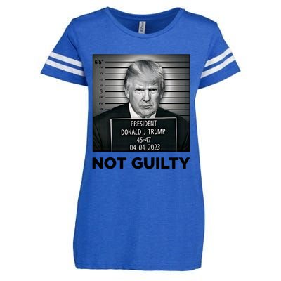 Donald Trump Not Guilty Free Trump Funny Pro Trump Suppor Enza Ladies Jersey Football T-Shirt