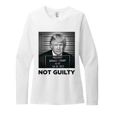 Donald Trump Not Guilty Free Trump Funny Pro Trump Suppor Womens CVC Long Sleeve Shirt