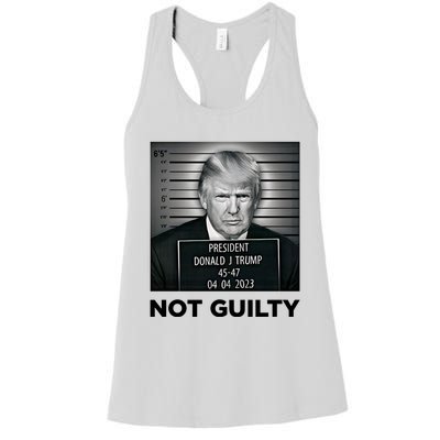 Donald Trump Not Guilty Free Trump Funny Pro Trump Suppor Women's Racerback Tank