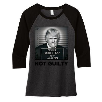 Donald Trump Not Guilty Free Trump Funny Pro Trump Suppor Women's Tri-Blend 3/4-Sleeve Raglan Shirt