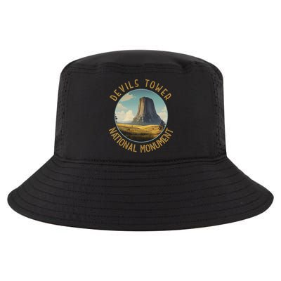 Devils Tower National Monument Distressed Circle Cool Comfort Performance Bucket Hat