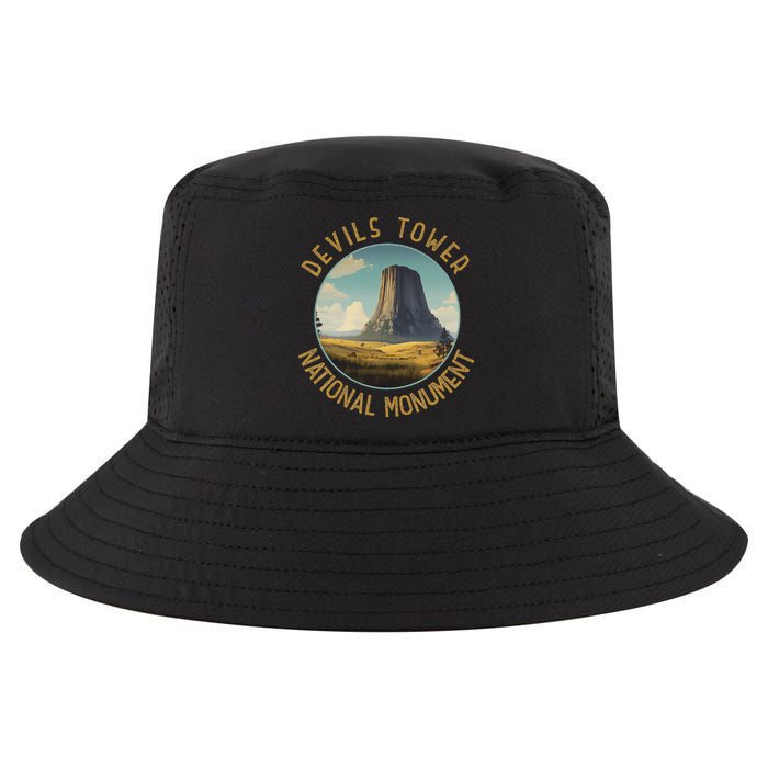 Devils Tower National Monument Distressed Circle Cool Comfort Performance Bucket Hat