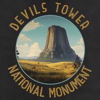 Devils Tower National Monument Distressed Circle Cool Comfort Performance Bucket Hat