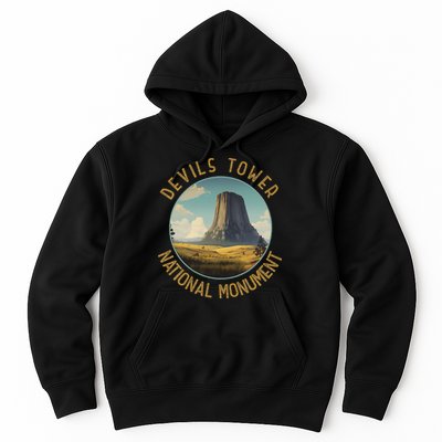 Devils Tower National Monument Distressed Circle Hoodie