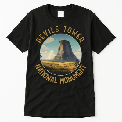 Devils Tower National Monument Distressed Circle Tall T-Shirt