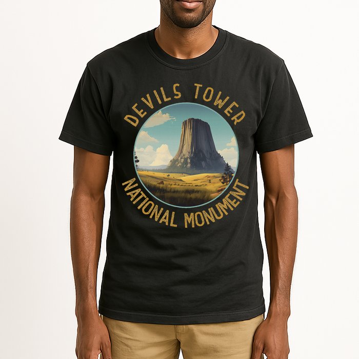 Devils Tower National Monument Distressed Circle Tall T-Shirt