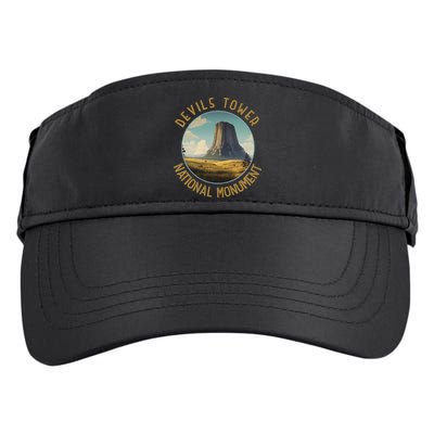 Devils Tower National Monument Distressed Circle Adult Drive Performance Visor