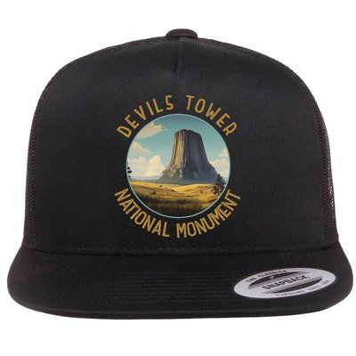 Devils Tower National Monument Distressed Circle Flatbill Hat