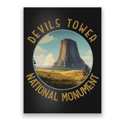 Devils Tower National Monument Distressed Circle Poster