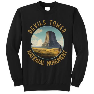 Devils Tower National Monument Distressed Circle Tall Sweatshirt