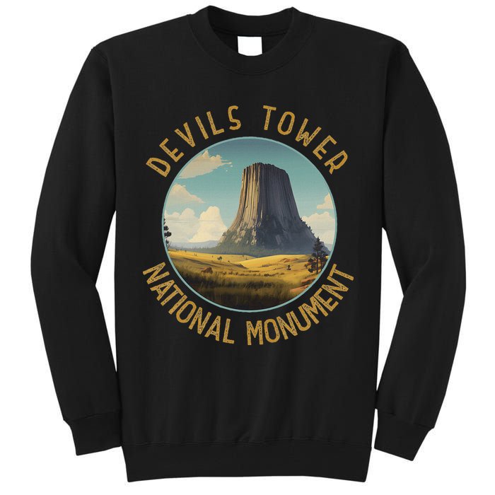 Devils Tower National Monument Distressed Circle Tall Sweatshirt