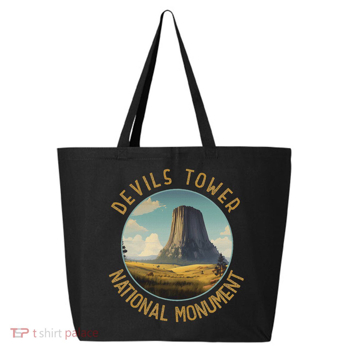 Devils Tower National Monument Distressed Circle 25L Jumbo Tote