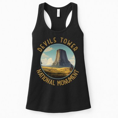 Devils Tower National Monument Distressed Circle Womens Tank Top