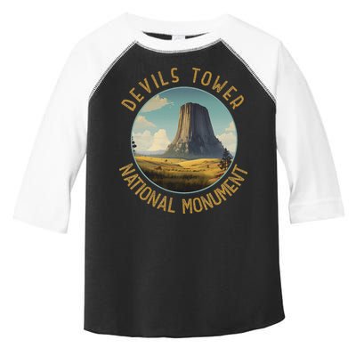 Devils Tower National Monument Distressed Circle Toddler Fine Jersey T-Shirt