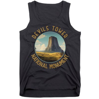 Devils Tower National Monument Distressed Circle Tank Top