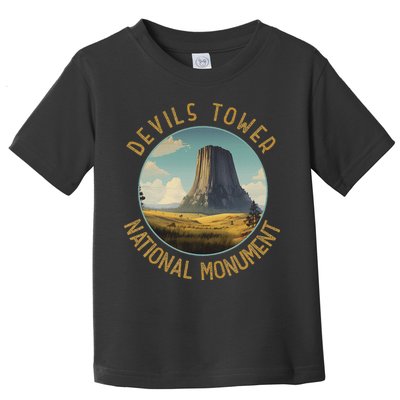 Devils Tower National Monument Distressed Circle Toddler T-Shirt