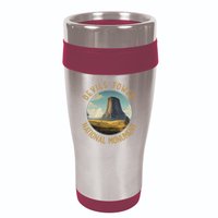 Devils Tower National Monument Distressed Circle 16oz Travel Tumbler