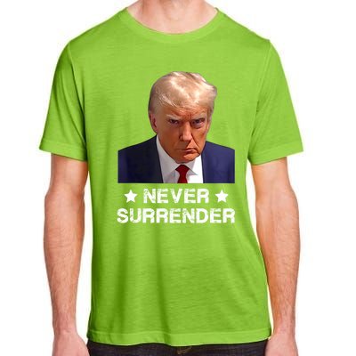 Donald Trump Never Surrender Mug Shot President Vote 2024 Adult ChromaSoft Performance T-Shirt