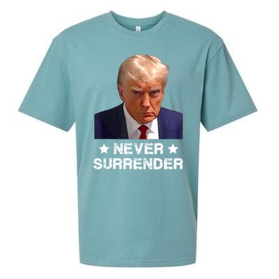 Donald Trump Never Surrender Mug Shot President Vote 2024 Sueded Cloud Jersey T-Shirt